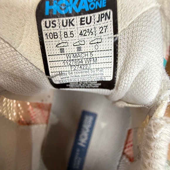 Hoka Mach 5 White Flame Running Shoes Womens 10 1127894 WFM Sneakers - Picture 5 of 5